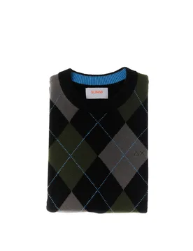 SUN68 Maglione a rombi NERO L - Sun68 - FashionsVida