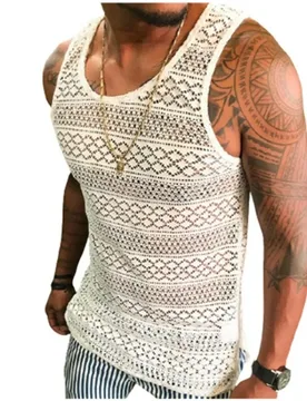 Sexy Mens Tank Top See-through Hollow Out T-shirt T-shirt Summer Sleeveless T-shirt Breathable Slim Tees Gym Clothing Workout - Aliexpress - FashionsVida