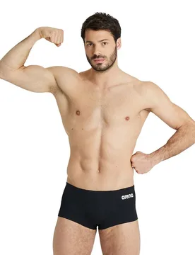 Team Low Waist Solid Swimming Boxer Black / White FR 75 Men - Arena - FashionsVida