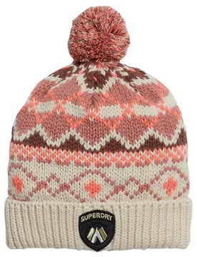 Bonnet Apres Nutmeg Spice Fairisle One Size unisex - Superdry - FashionsVida