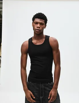 Débardeur Côtelé M Noir - Bershka - FashionsVida
