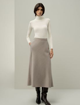 Gonna A-Line Seta-Lana 40: Eleganza Autunnale in Misto Lana