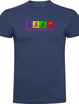 Maglietta A Maniche Corte Happy Pedal Dancing Denim Blue - Kruskis - FashionsVida