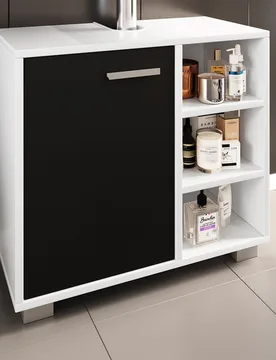 Waschbecken-Unterschrank "Zalo L" Schwarz - VCM - FashionsVida
