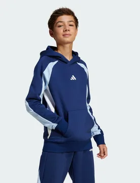 Felpa con cappuccio Seasonal Essentials Colorblock Fleece Junior 7-8A Dark Blue / Glow Blue / White - Adidas - FashionsVida