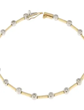 Bracciale Tennis Donna Oro Giallo Bianco Diamanti GL100699