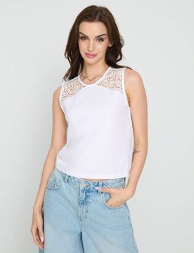 Blusa senza maniche - bianco