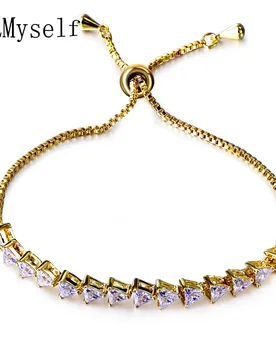 YLMyself Fashion Bracelet Copper Adjustable Triangle Cubic Zirconia Crystal Gold/White-Color Free Size - Aliexpress - FashionsVida