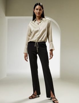 Camicia Donna Seta Aperto O Chiuso, Increspato O Non Increspato 100% Seta Delicato Sulla Pelle E Traspirante XL