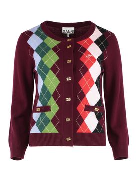 GANNI Check Cardigan