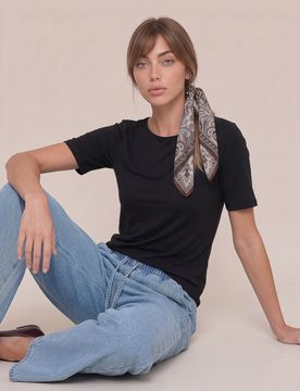 Jeans wide leg con effetto lavato - blu
