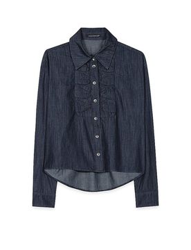 Jeansbluse dunkelblau 40 damen