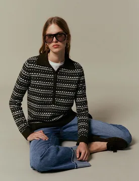 Jersey cuello polo jacquard - Sfera - FashionsVida