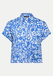 Hemdbluseaus Leinen-Mix Blau 44