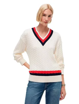Pull à Col En V Ww0ww49618 Calico XS