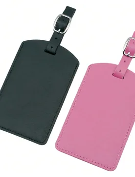 Etiqueta de equipaje de cuero PU de unicolor, etiqueta de maleta negra simple, etiqueta de equipaje de cuero dorado, etiqueta de equipaje de viaje y v - Shein - FashionsVida