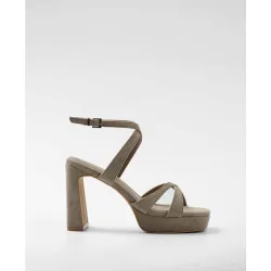 Sandalias de tacón de mujer con plataforma en color