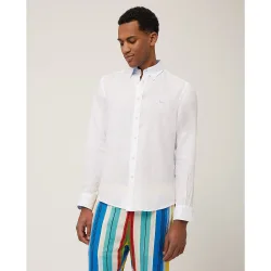 Harmont&Blaine - Camisa Sport de hombre básica de manga larga en lino