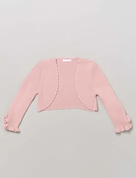 Coprispalle rosa con profili stondati e decorazioni floreali - Mimilù - FashionsVida