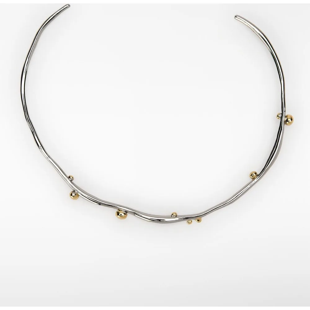 Choker metálico irregular línea orgánica - Adolfo Dominguez - FashionsVida
