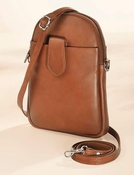 Leder-Handytasche - Cognac - female - Size: 01