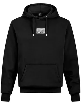 Felpa Con Cappuccio Organic Grid Black