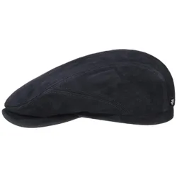 Goat Suede Flat Cap by - navy - Size: 63 cm
