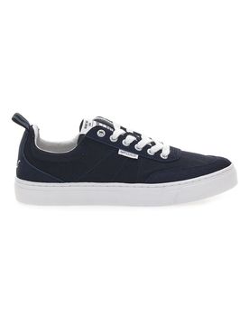 Sneakers blu in tela con suola bianca 514005 44