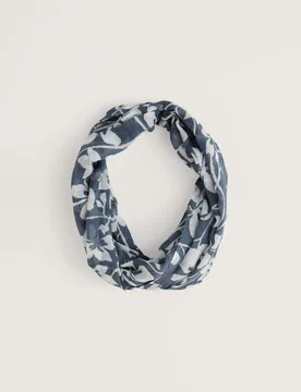 Modal Rich Woven Floral Snood with Linen Blue Mix female - Seasalt cornwall - FashionsVida