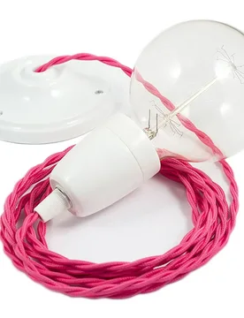 Cables Suspension Luminaire Tm08 Diy 50 Cm Fuchsia / White One Size - Creative - FashionsVida