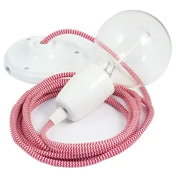 Cables Suspension Luminaire Rz09 Zigzag Diy 1 M Red / White One Size