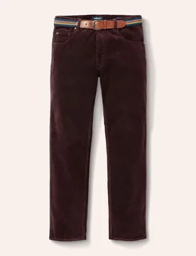Gürtel-Cord Five-Pocket, Regular Fit#normale Größen#schlanke Größen#untersetzte Größen, Farbe Rot, 28, inklusive Gürtel elastisch und bequem H - Walbusch - FashionsVida