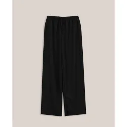 Pantalones anchos de mujer con cintura elástica y cierre de cordón