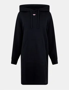 Womens Ilse Hooded Midi Sweatshirt Dress In Black - Size 6 Uk - Diesel - FashionsVida