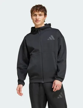 Z.n.e. Full-zip Hooded Track Herren Jacken - Schwarz - Größe XL - Poly Mesh Black XL - Adidas - FashionsVida