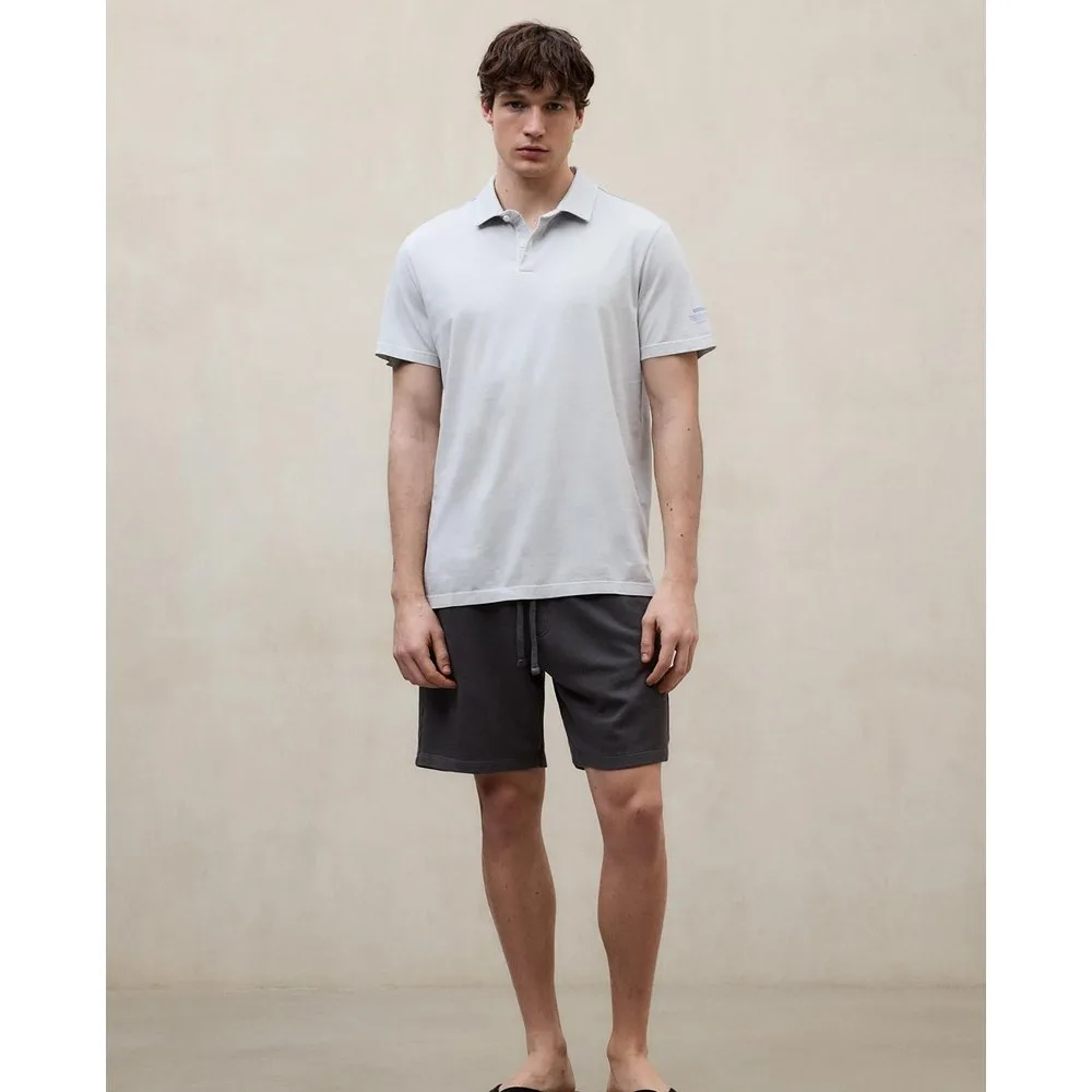 Polo de manga corta de hombre en algodón con logo bordado - Ecoalf - FashionsVida