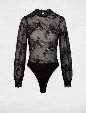 Camiseta de mujer de encaje con mangas largas - Morgan - FashionsVida