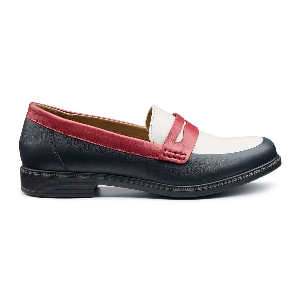Wide Fit 'Dorset' Loafers - Navy - Size: 5.5 - Hotter - FashionsVida