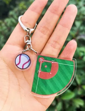 New Acrylic Baseball field football field Keychain Double Sided Mini 3D Sports Keyring Bag Pendant Car Key Chains Souvenir Gift - Aliexpress - FashionsVida