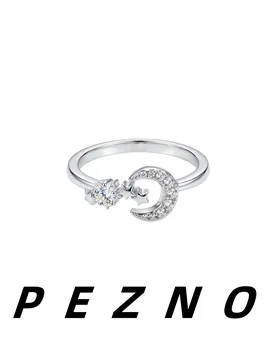 Dainty Silver Crescent Moon Star Ring for Women, Adjustable Open Ring with Cubic Zirconia, Minimalist Daily Wear Promise Jewelry - Aliexpress - FashionsVida