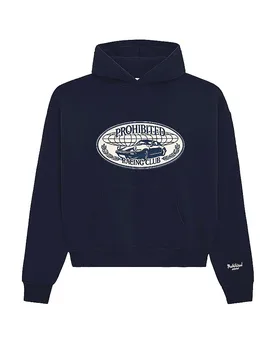 Felpa con cappuccio - Hoodie HORSE RACER blu L - Prohibited - FashionsVida