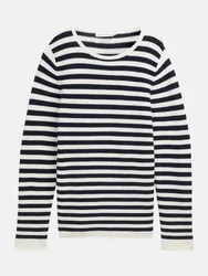 Strickpullover Gestreift Blau L