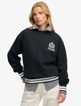 Superdry Damen Country Club Crest Rundhals-sweatshirt Navy - Größe: 42
