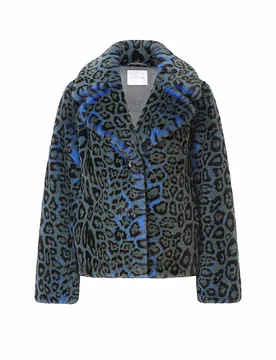 Veste en fausse fourrure bleu 38 - Richroyal - FashionsVida