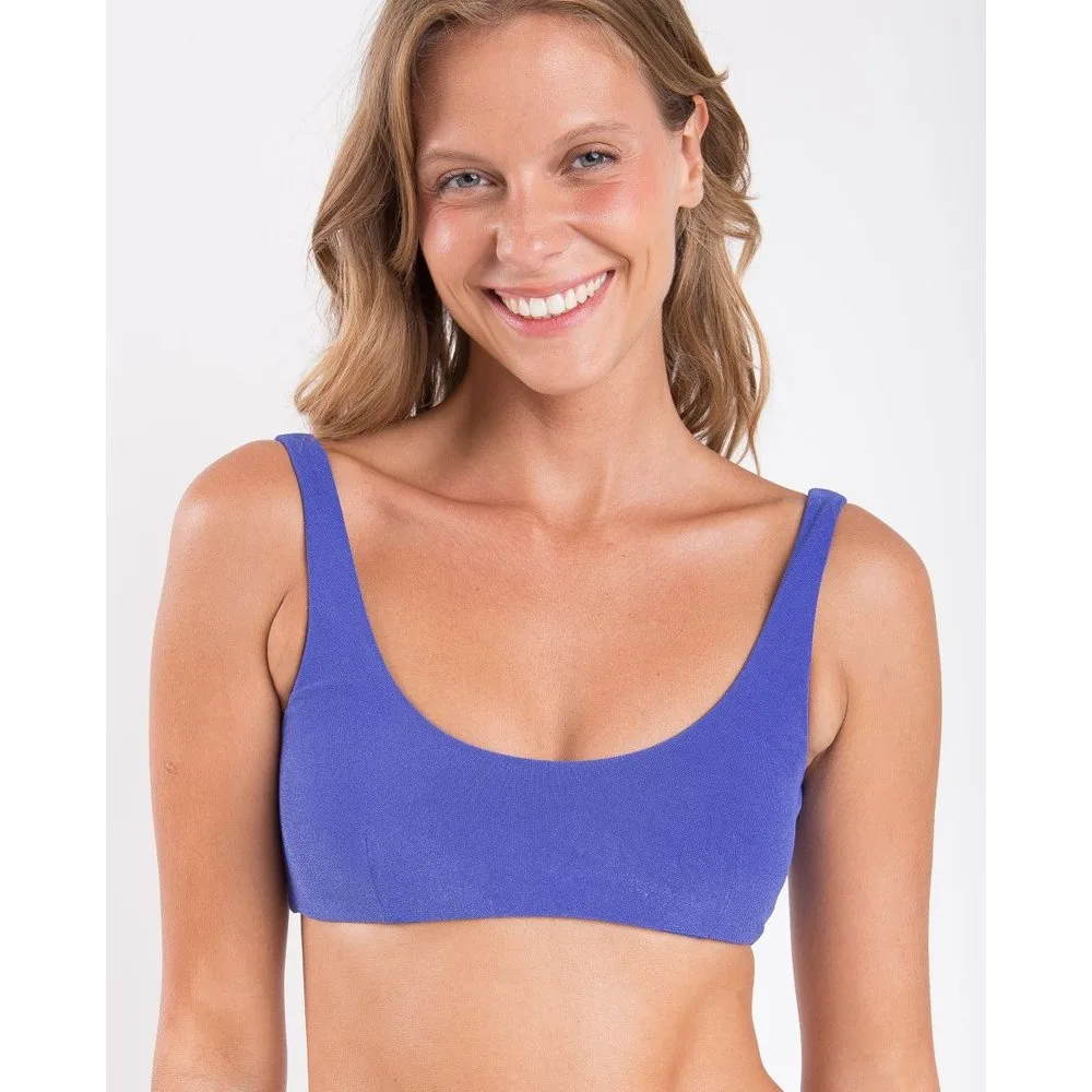 Top de bikini deportivo liso con relleno - Río de Sol - FashionsVida