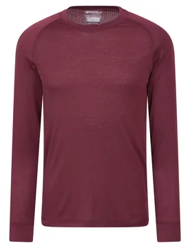 Talus Mens Base Layer Top - Burgundy - Burgundy - Size: XXL - Mountain Warehouse - FashionsVida