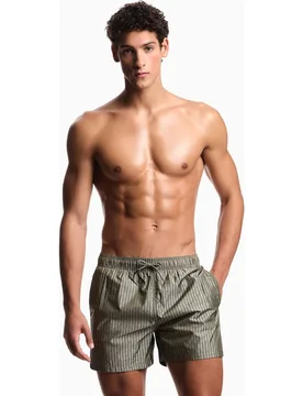Bañador bermuda All Over Jaquard a rayas de hombre - Emporio Armani - FashionsVida