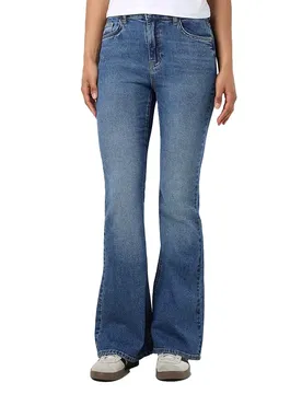 Jeans A Vita Alta Kareen Flare Leg Fit Az36mb Medium Blue Denim 28