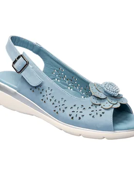 Komfort-Sandalette „Rose“ 36 blau - wonderwalk - FashionsVida