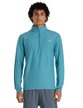 Space Dye 1/4 Zip Herren Trainingsoberteile - Türkis - Größe M - Poly Jersey Teal M